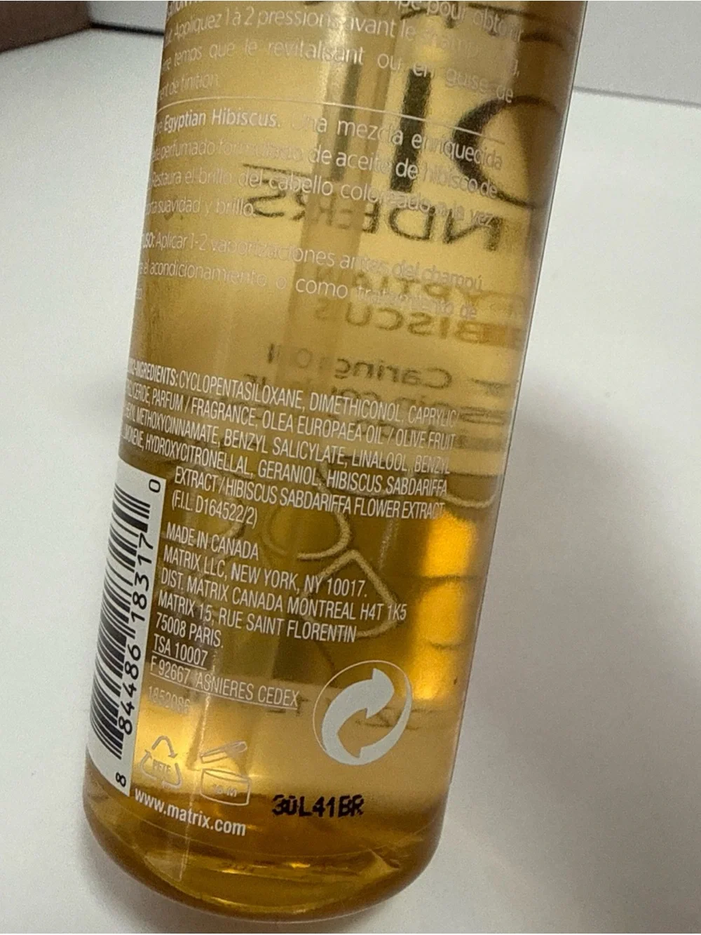 Matix Oil Wonders Egyptian Hibiscus Color Caring Oil - Gold discontinued
